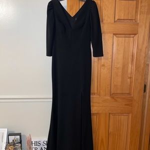 Betsy Adam black gown (with slit)